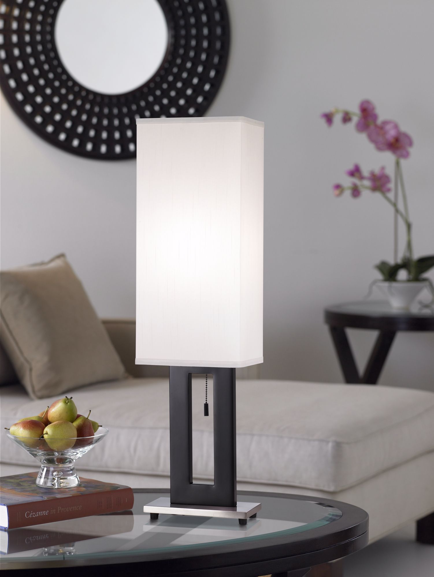 Image 5 Possini Euro Floating Rectangle 30" Nickel Black Modern Lamps Set of 2 more views