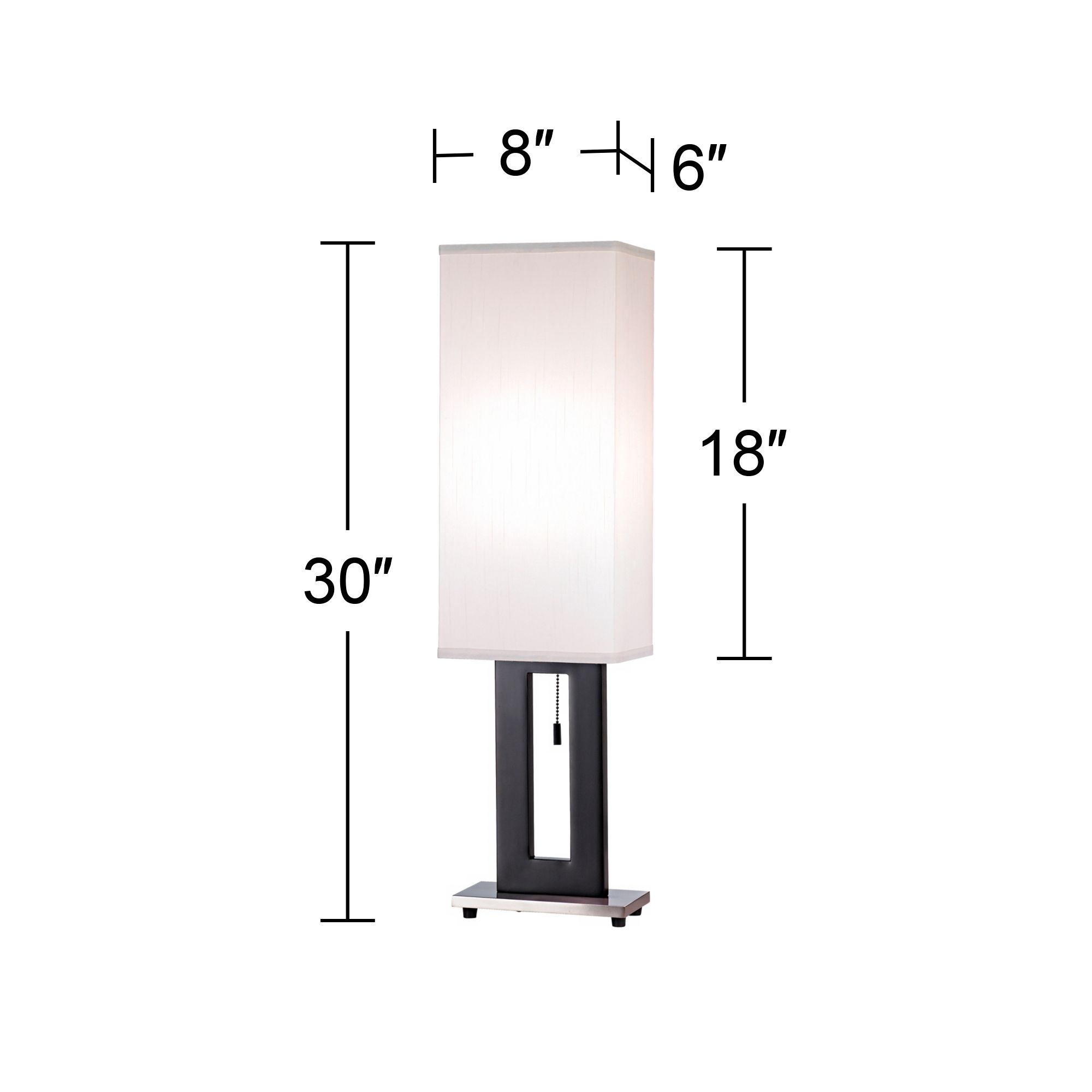 Image 6 Possini Euro Floating Rectangle 30" Nickel Black Modern Lamps Set of 2 more views