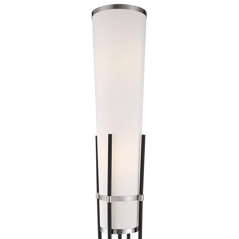 Image 5 Possini Euro Flute 64 inch Black and White 2-Light Modern Floor Lamp more views