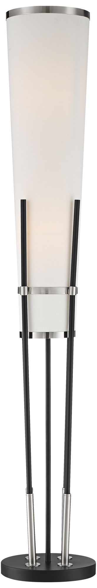 Possini Euro Flute 64" Black and White 2-Light Modern Floor Lamp in scene