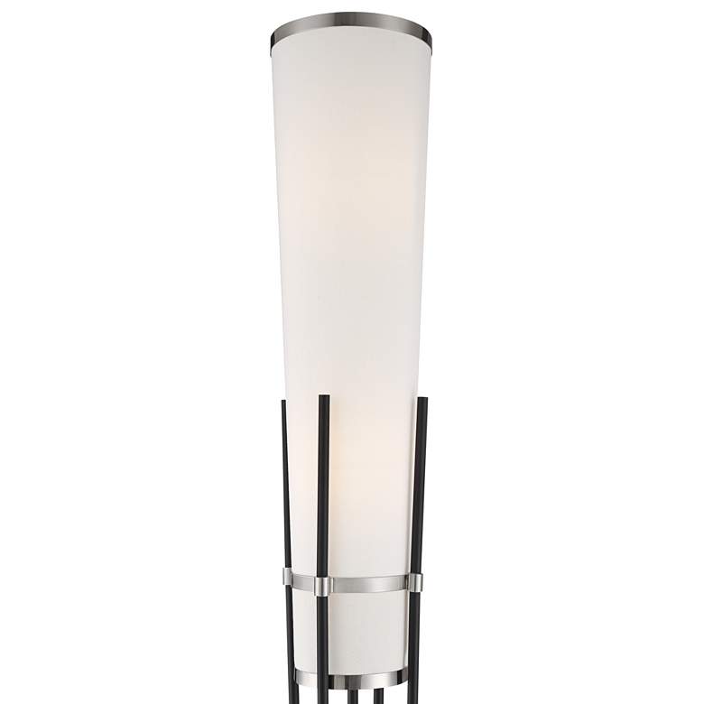Image 5 Possini Euro Flute 64" Satin Black Floor Lamp with Smart Socket more views