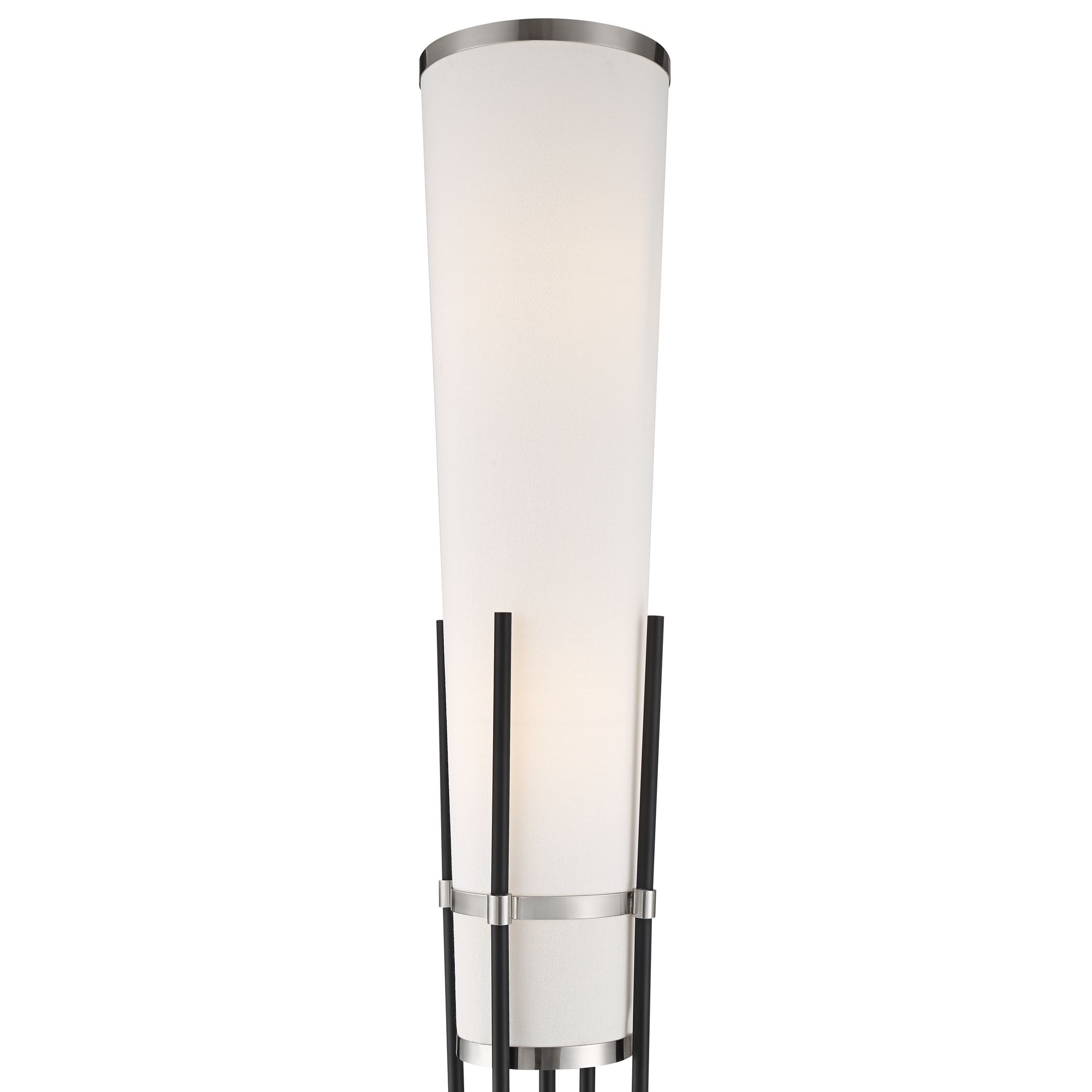 Thumbnail3 of Possini Euro Flute 68 1/2" Satin Black 2-Light Floor Lamp with Riser more views