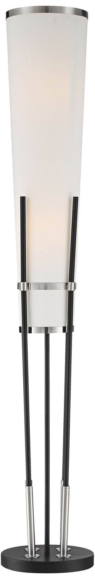 Possini Euro Flute 68 1/2" Satin Black 2-Light Floor Lamp with Riser
