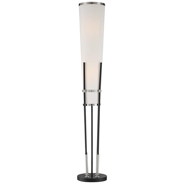 Possini Euro Flute Satin Black 2-Light Floor Lamp more views