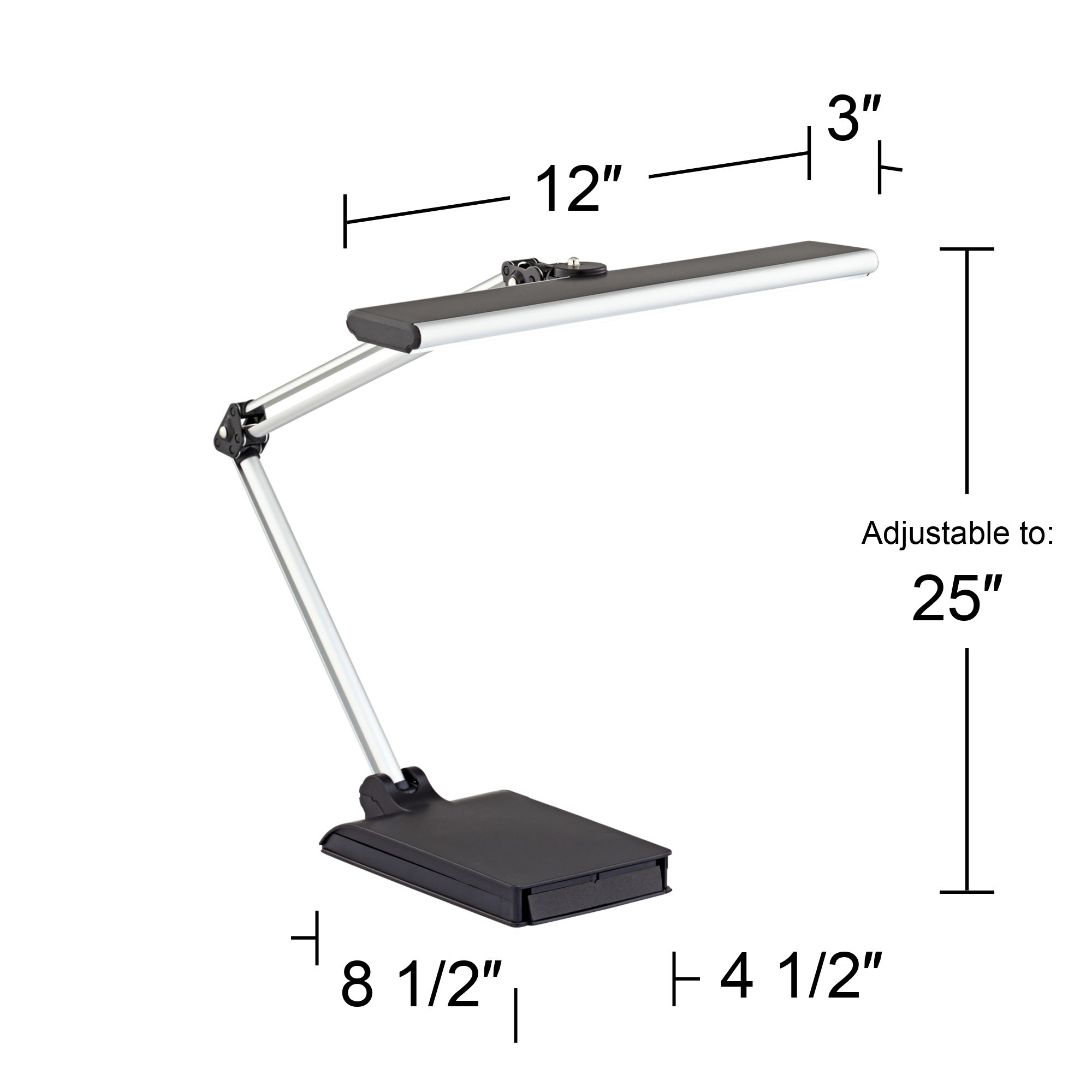 Possini Euro Flynn Adjustable LED Desk Lamp with USB Port and Phone Cradle