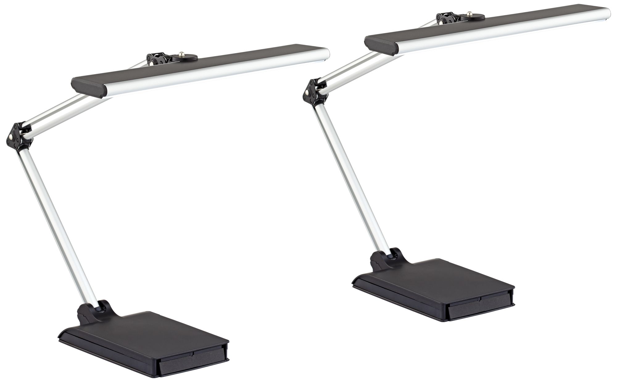 Thumbnail2 of Possini Euro Flynn Black Silver Adjustable LED USB Desk Lamps Set of 2