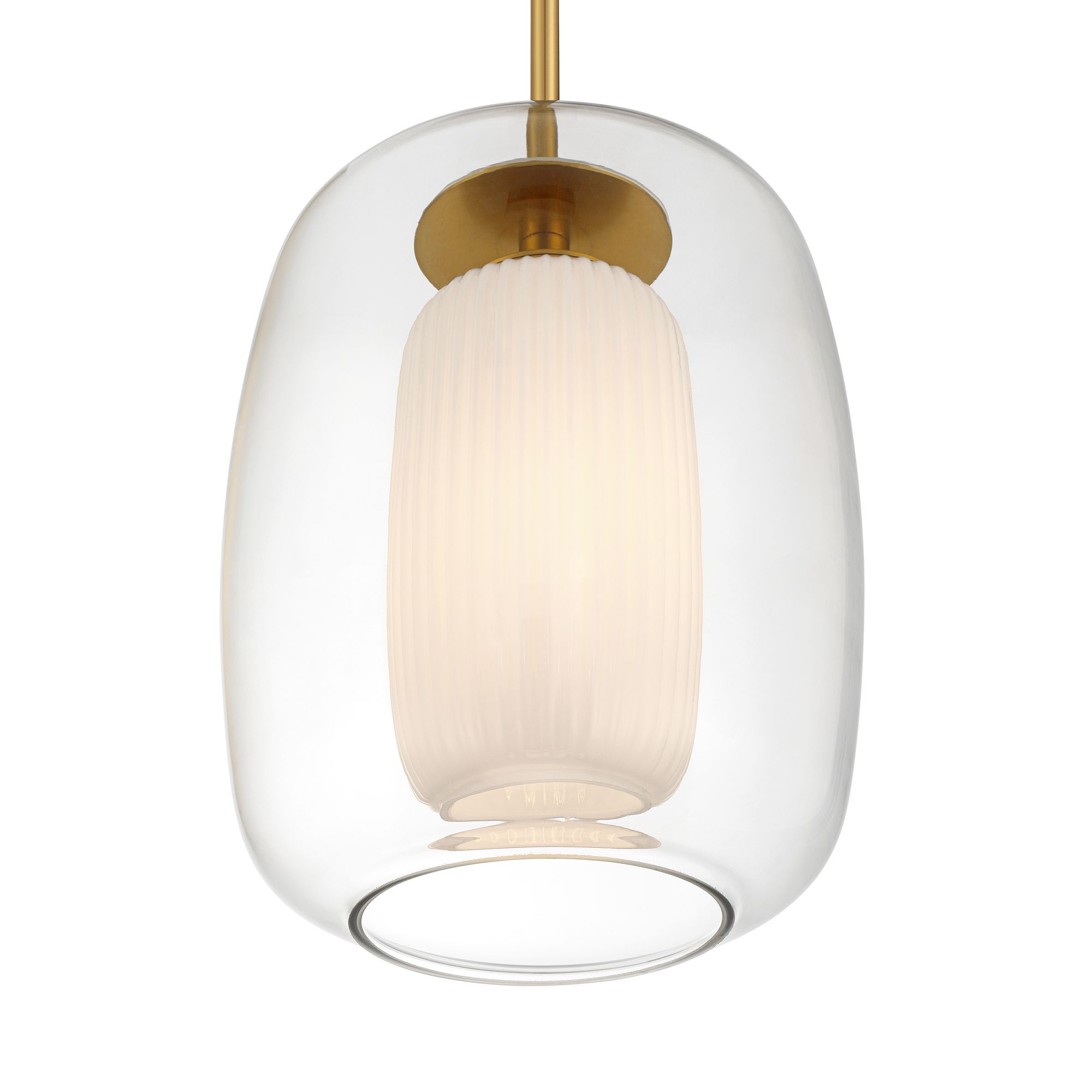 Image 4 Possini Euro Forli 9" Wide Soft Gold and Glass Mini Pendant Light more views