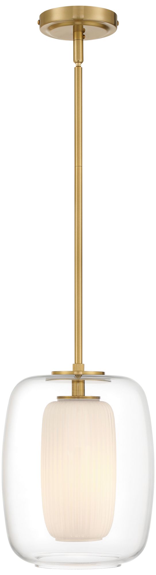 Image 7 Possini Euro Forli 9" Wide Soft Gold and Glass Mini Pendant Light more views