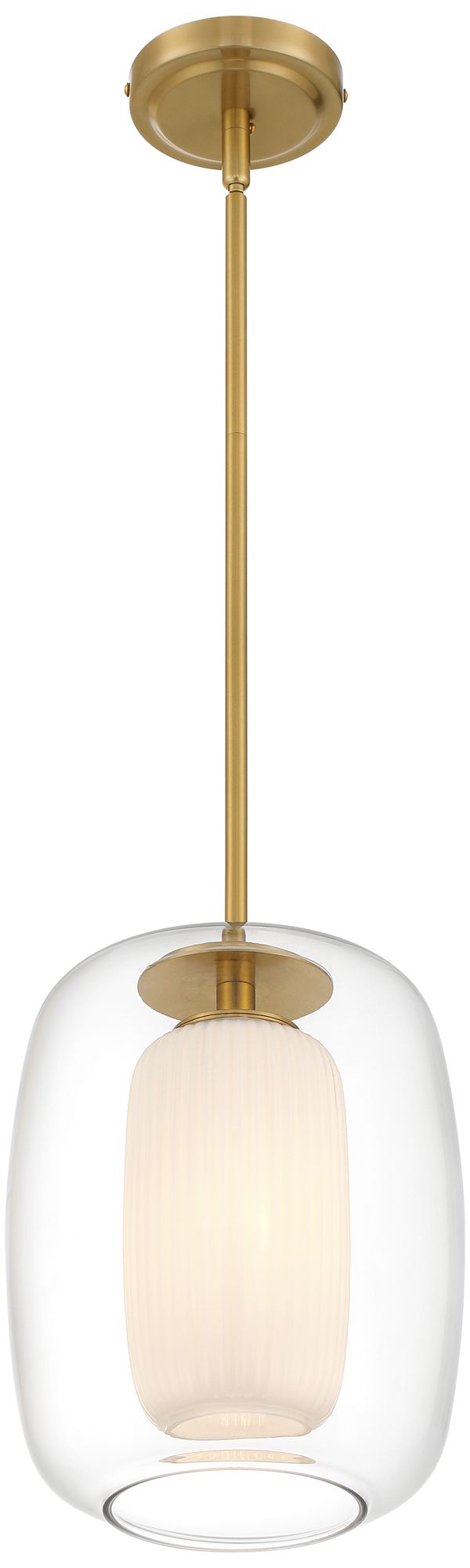 Possini Euro Forli 9" Wide Soft Gold and Glass Mini Pendant Light in scene