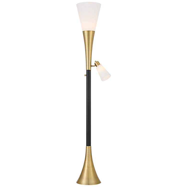 Image 2 Possini Euro Fortuna 72 1/2 inch Torchiere Floor Lamp with Reading Light