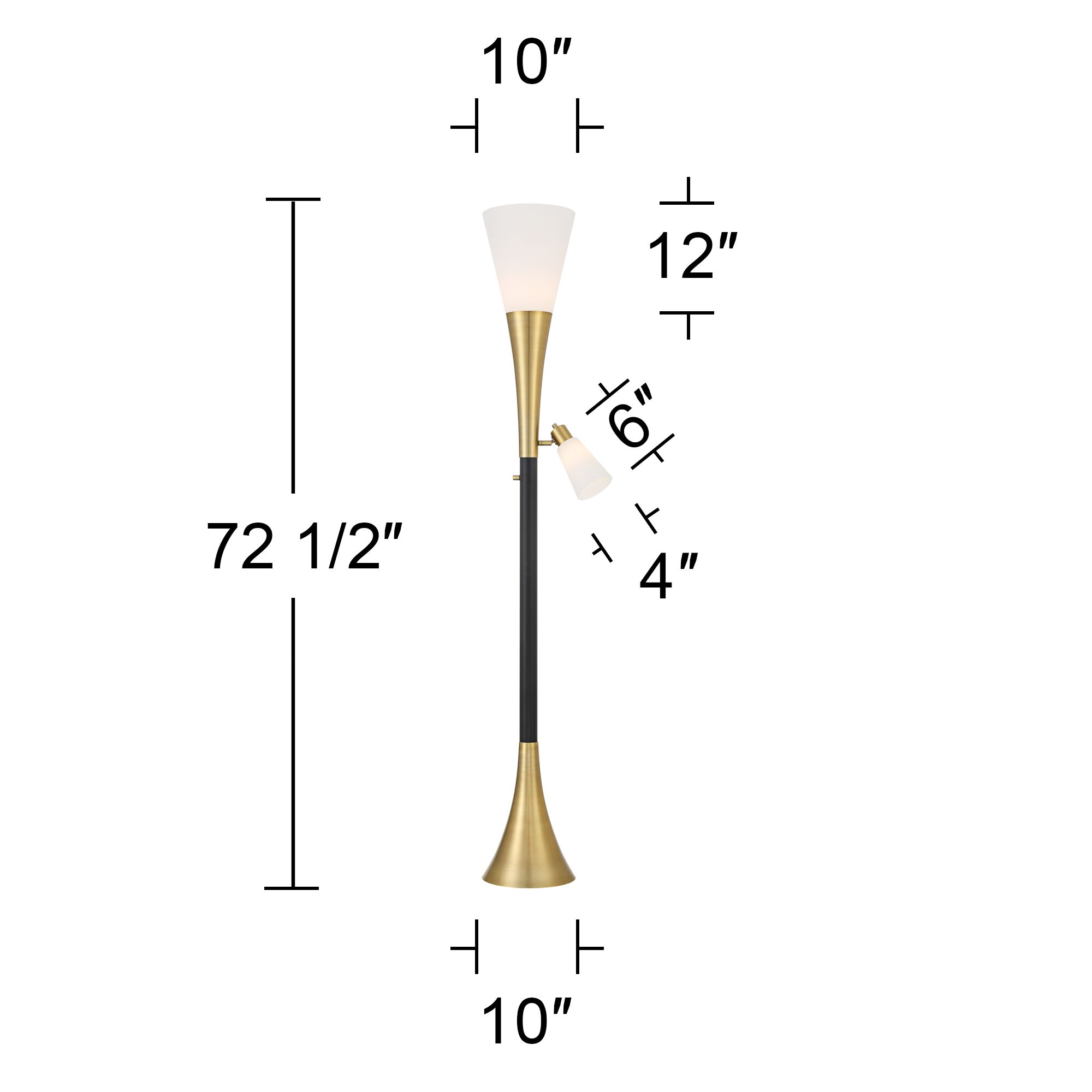 Possini Euro Fortuna 72 1/2" Torchiere Floor Lamp with Reading Light Image 9