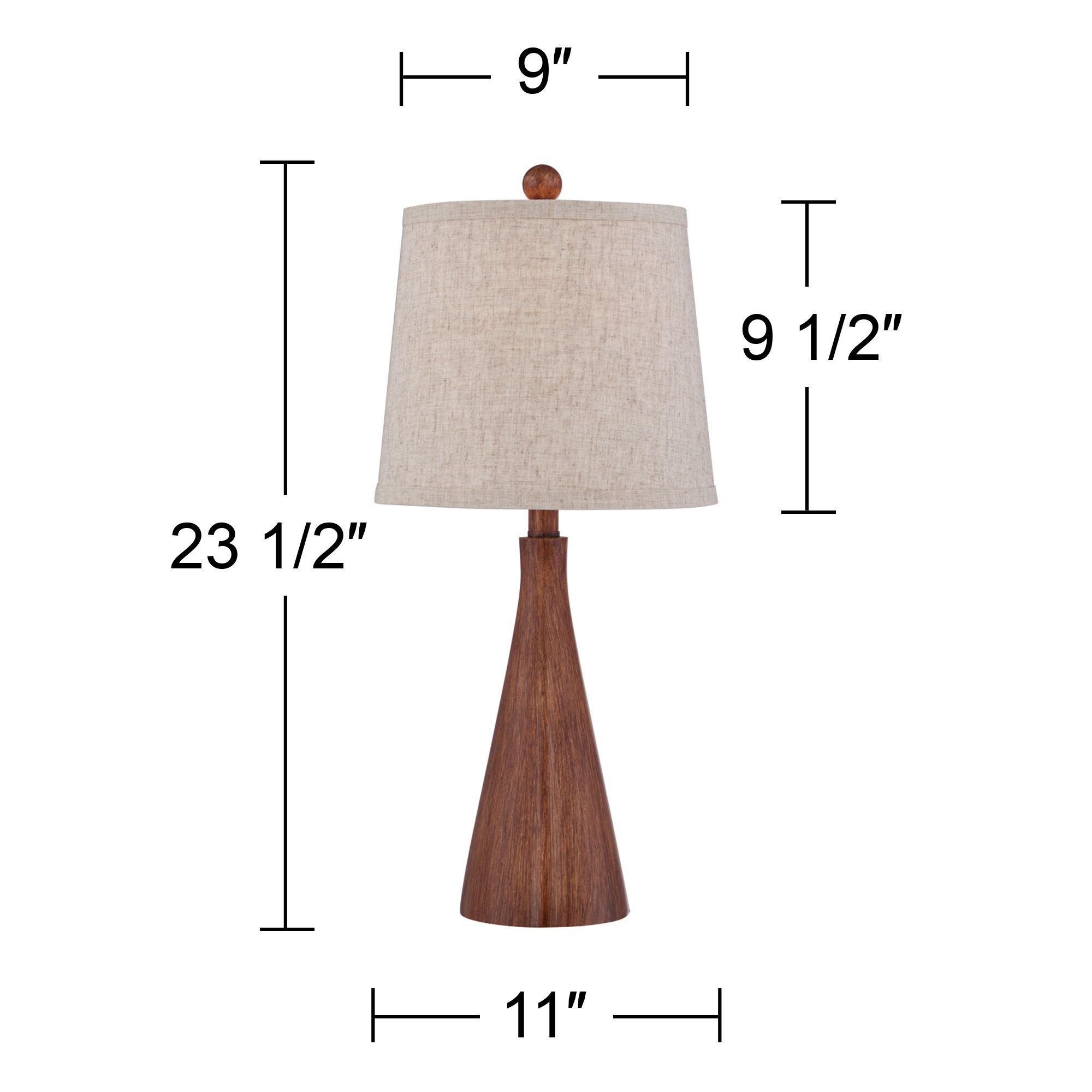 Image 7 Possini Euro Fraiser Modern Cone Faux Wood Table Lamps Set of 2 more views