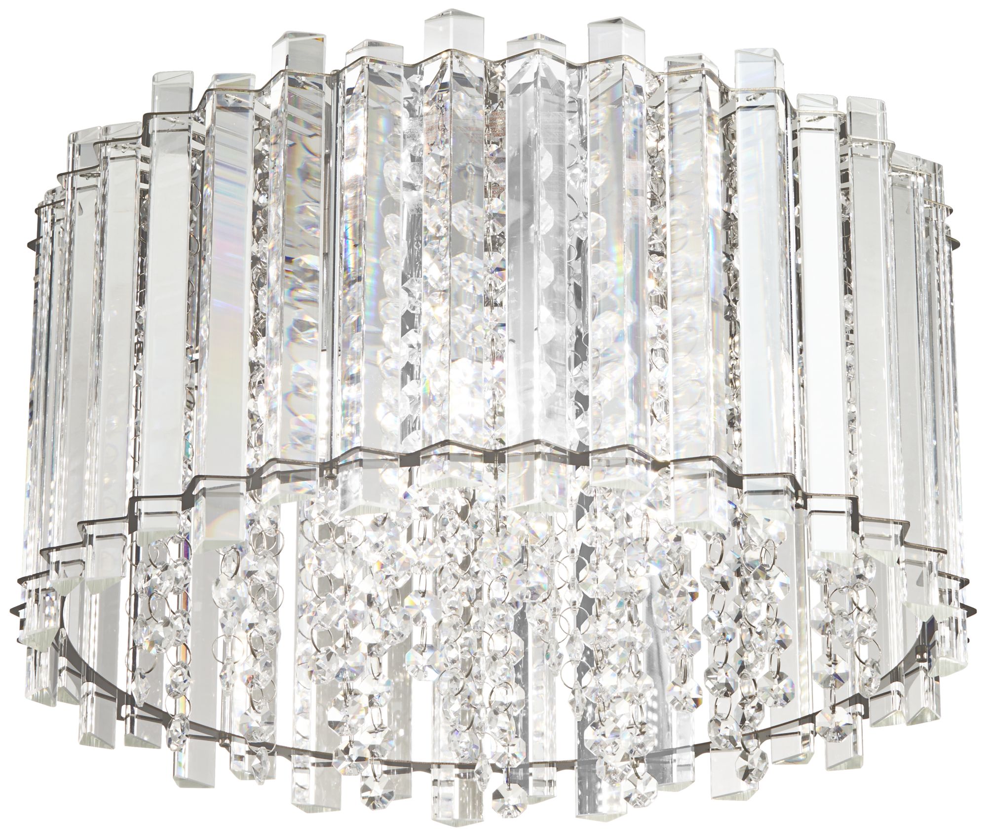 Possini Euro Francesca 14" Wide Clear Crystal LED Ceiling Light in scene
