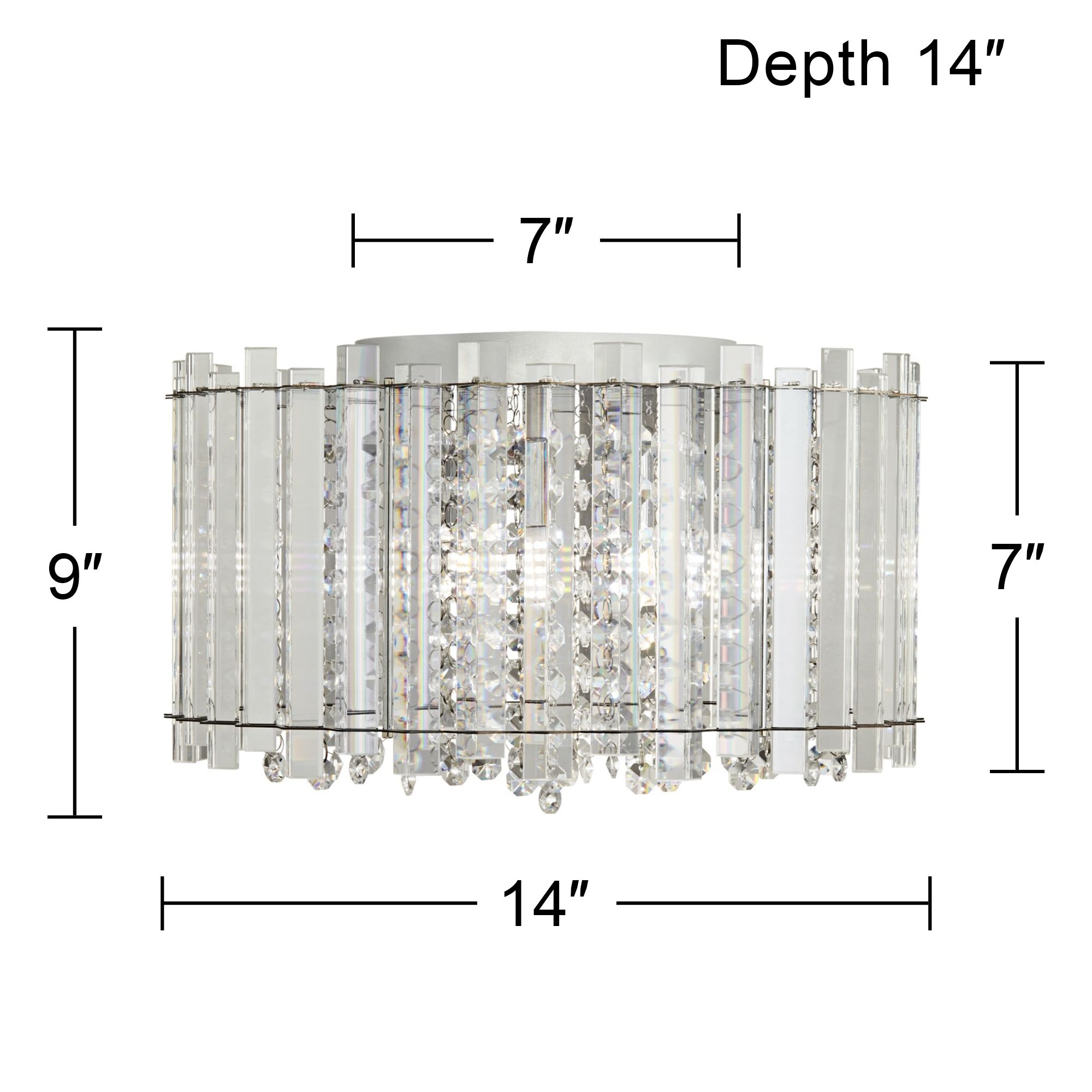 Possini Euro Francesca 14" Wide Clear Crystal LED Ceiling Light in scene