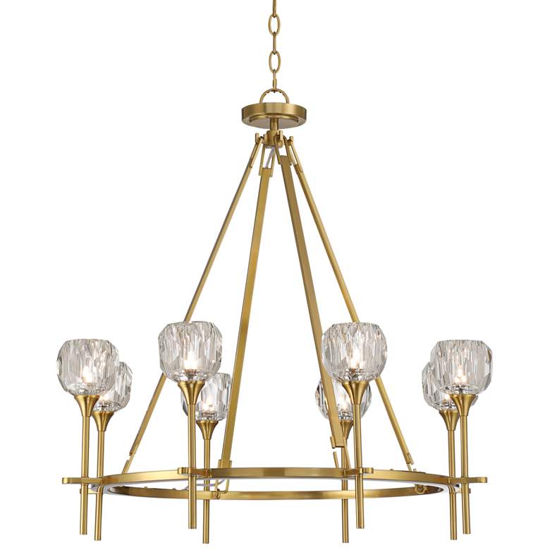 Image 2 Possini Euro Francie 32" 8-Light Crystal Glass Gold Ring Chandelier