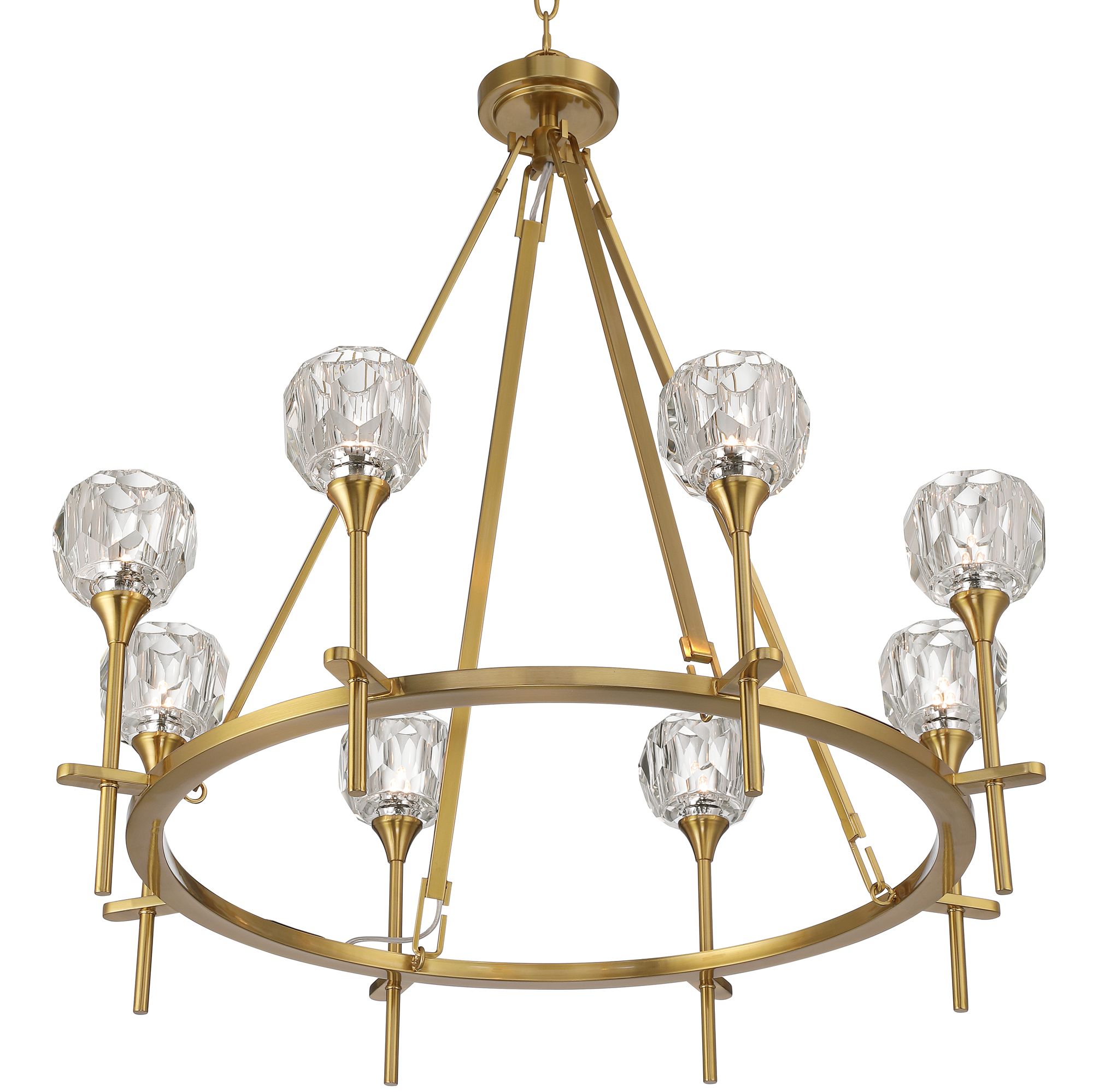 Watch A Video About the Francie Soft Gold 8 Light Ring Pendant