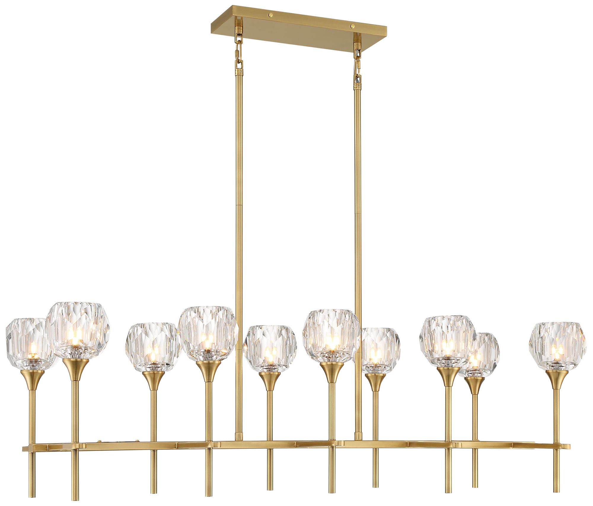 Watch A Video About the Francie Soft Gold 10 Light Island Chandelier