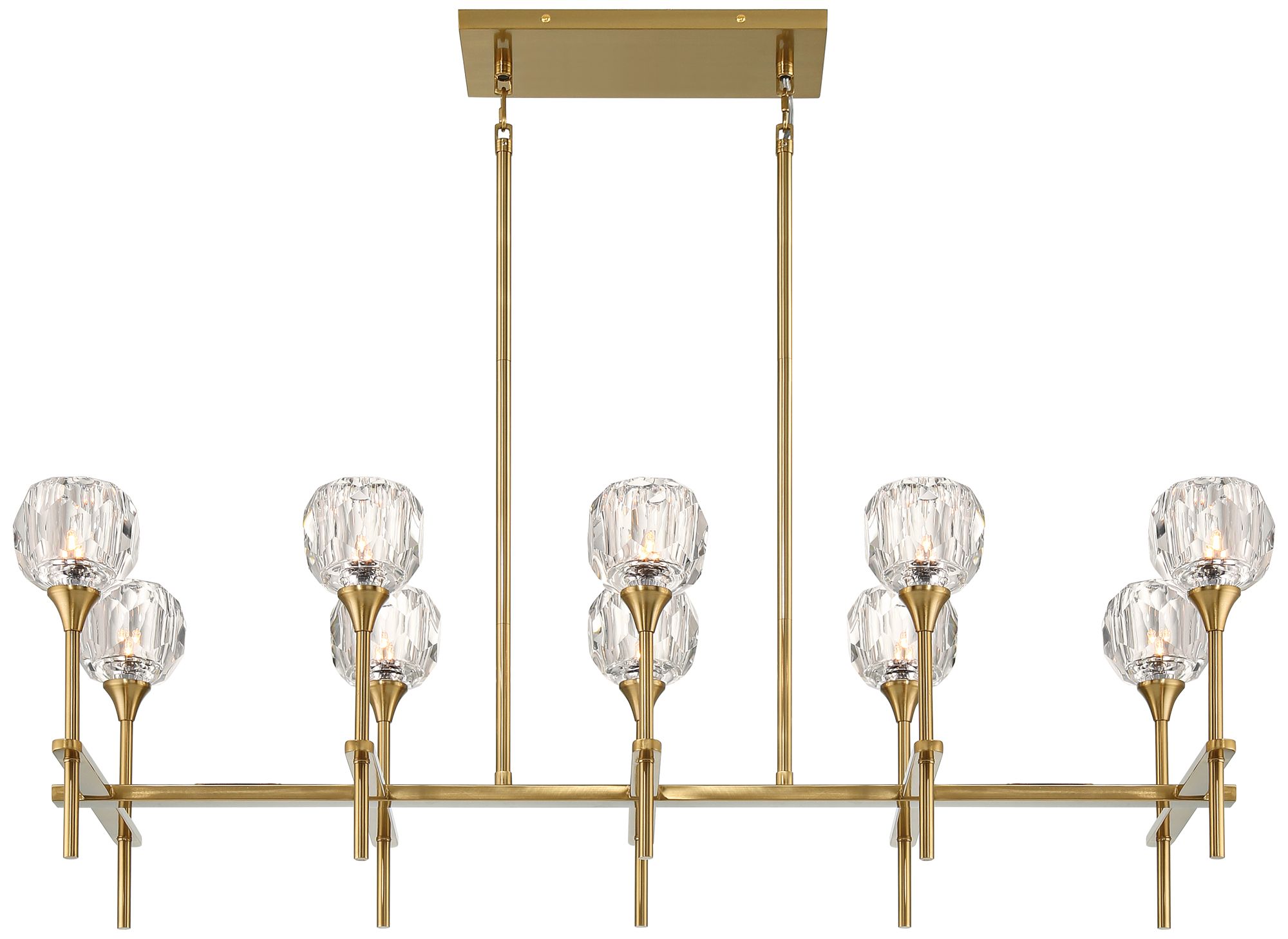 Watch A Video About the Francie Soft Gold 10 Light Island Chandelier