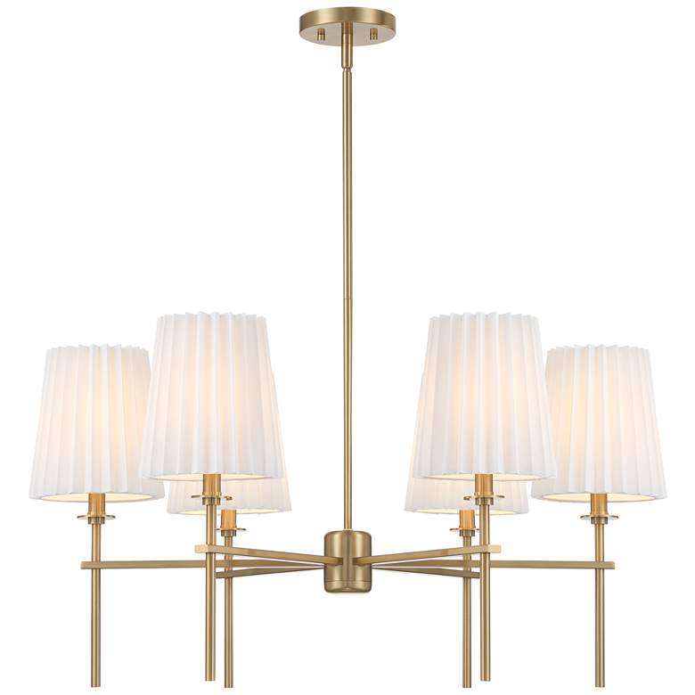 Image 6 Possini Euro Frazer 32 1/2" Wide Warm Brass 6-Light Chandelier more views