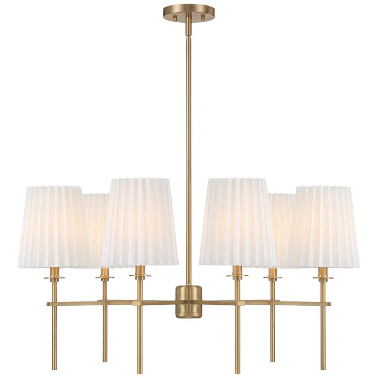 Image 7 Possini Euro Frazer 32 1/2" Wide Warm Brass 6-Light Chandelier more views