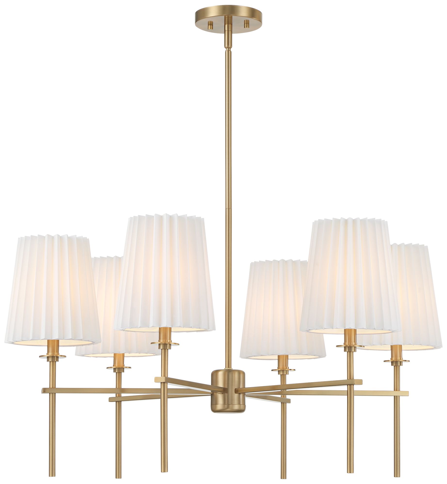 Possini Euro Frazer 32 1/2" Wide Warm Brass 6-Light Chandelier