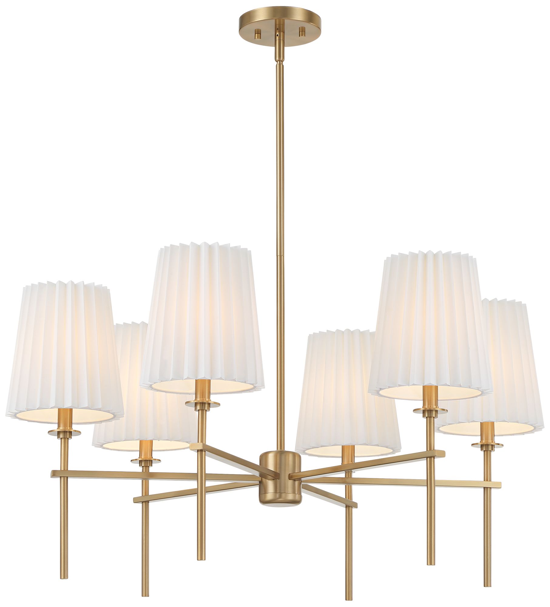Possini Euro Frazer 32 1/2" Wide Warm Brass 6-Light Chandelier