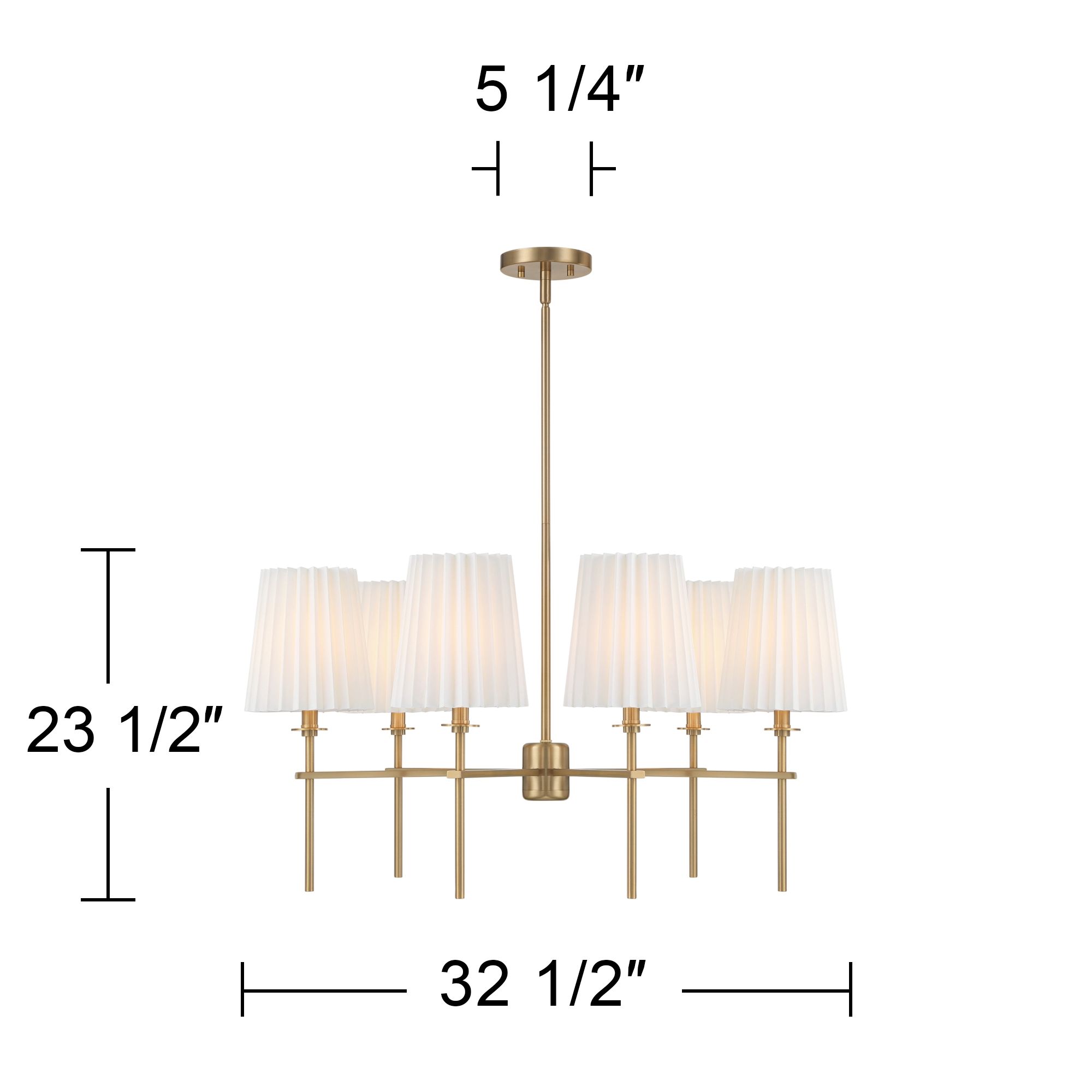 Possini Euro Frazer 32 1/2" Wide Warm Brass 6-Light Chandelier