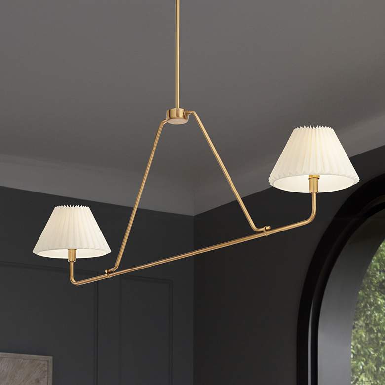 Image 2 Possini Euro Frazer 45" Wide Warm Brass 2-Light Island Chandelier