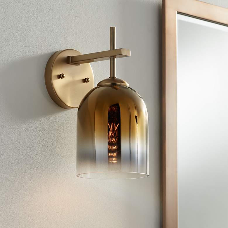 Image 1 Possini Euro Freya 11 1/2" High Gradient Gold Wall Sconce