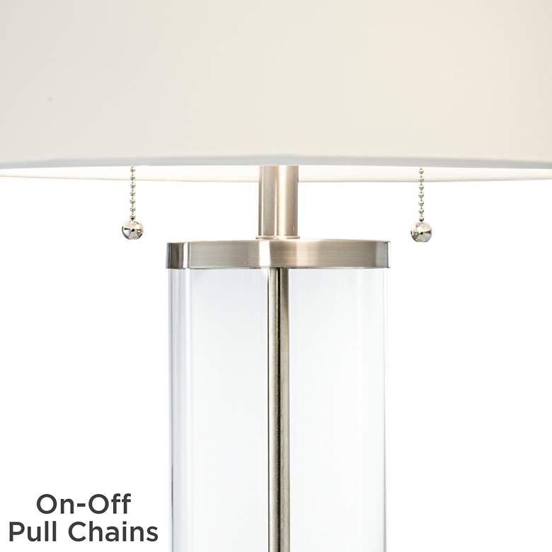 Image 6 Possini Euro Fritz 26 1/2" Glass Column USB Table Lamps Set of 2 more views