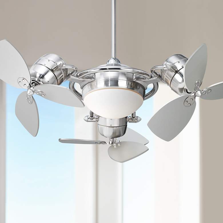 Image 1 Possini Euro FX3 Ceiling Fan with Silver Blades