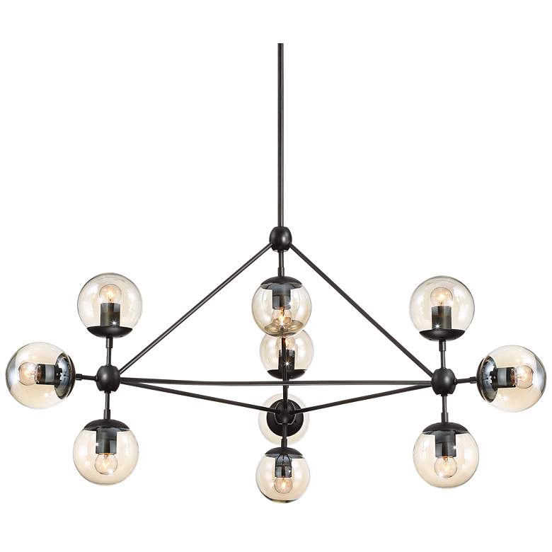 Image 3 Possini Euro Gable 41 1/2 inch Wide Black 10-Light Modern Chandelier