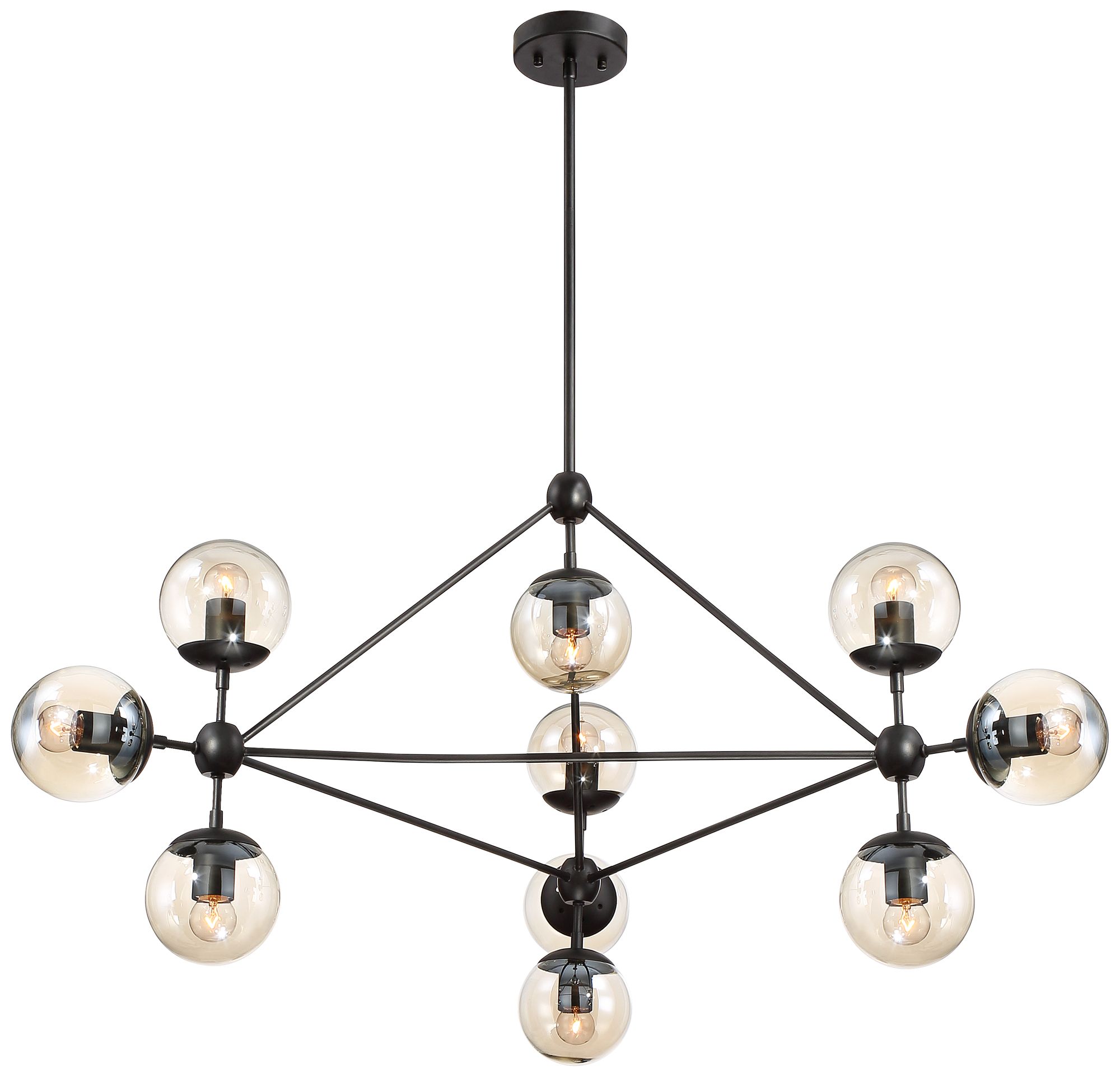Watch A Video About the Possini Euro Gable Black 10 Light Modern Chandelier