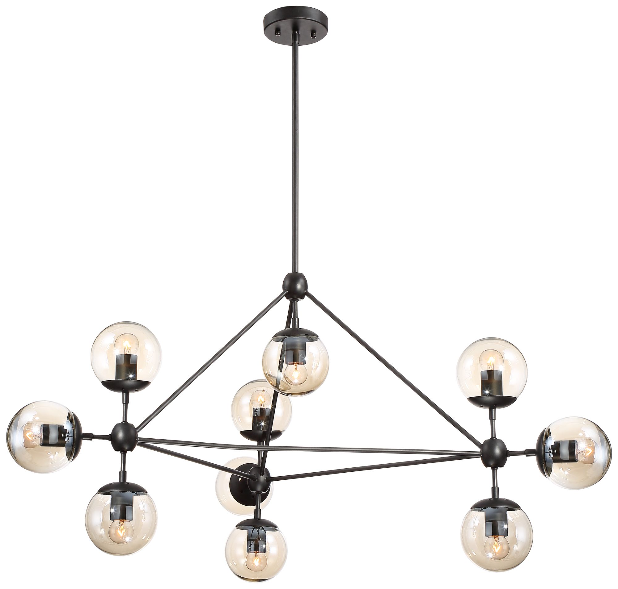 Watch A Video About the Possini Euro Gable Black 10 Light Modern Chandelier