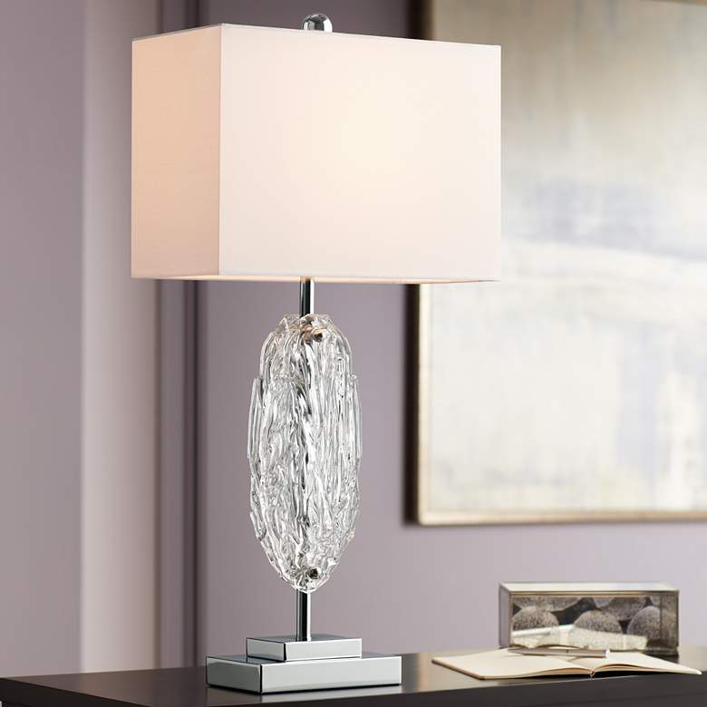 Image 1 Possini Euro Gabriel Modern Glass Table Lamp