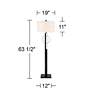 Possini Euro Galaxy 63 1/2" High Modern Matte Black Floor Lamp