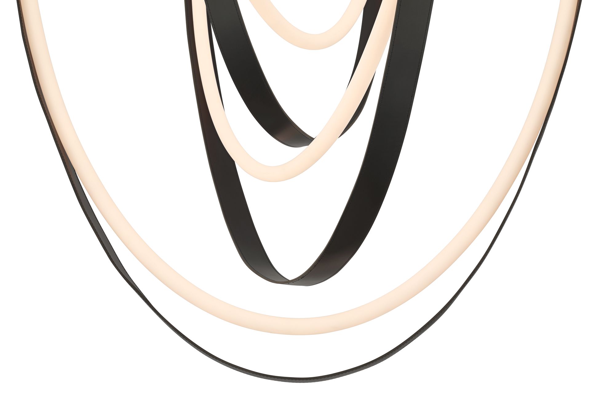 Image 4 Possini Euro Galiva 38"W Bronze and Black Leather LED Pendant Light more views