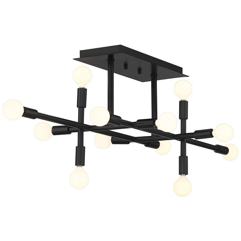 Image 5 Possini Euro Gansett 32 1/2" Wide Gloss Black 12-Light Ceiling Light more views