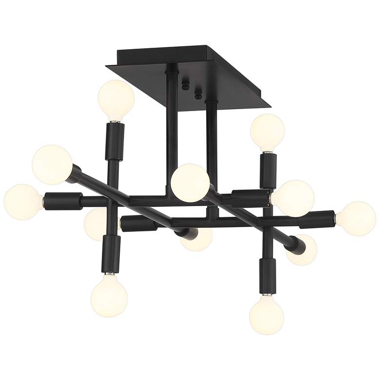 Image 6 Possini Euro Gansett 32 1/2" Wide Gloss Black 12-Light Ceiling Light more views