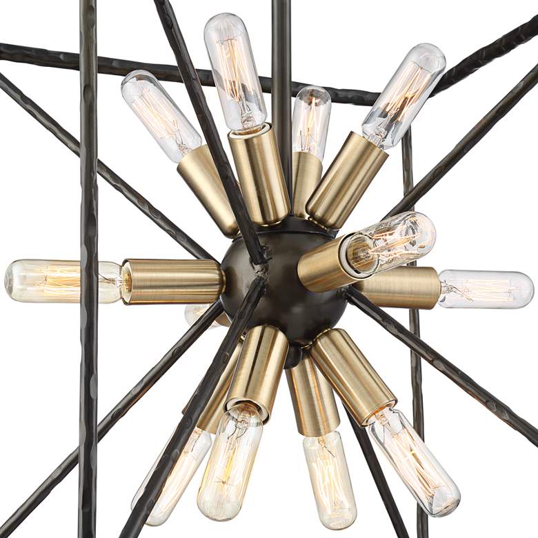 Image 4 Possini Euro Gantz 15" Bronze-Brass 12-Light Square Modern Pendant more views