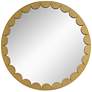 Possini Euro Garbo Matte Gold 32" Round Scalloped Edge Mirror in scene
