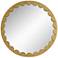 Possini Euro Garbo Matte Gold 32" Round Scalloped Edge Mirror
