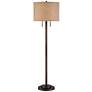 Possini Euro Garth 63 1/2" Pull Chain Bronze and Burlap Floor Lamp