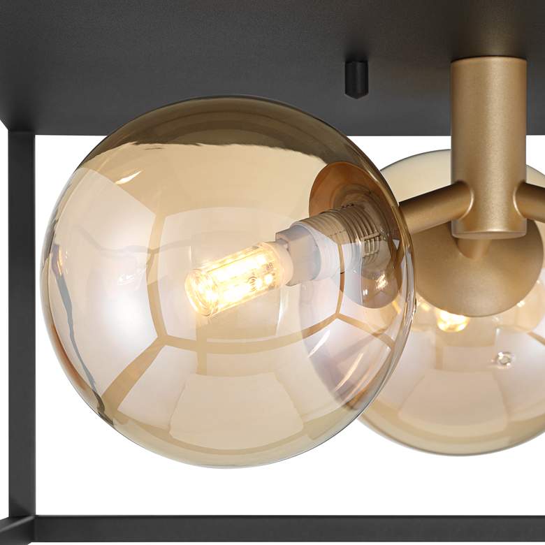 Image 3 Possini Euro Garvin 14 1/2" Wide Black 3-Light LED Ceiling Light more views