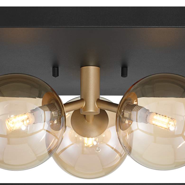 Image 4 Possini Euro Garvin 14 1/2" Wide Black 3-Light LED Ceiling Light more views