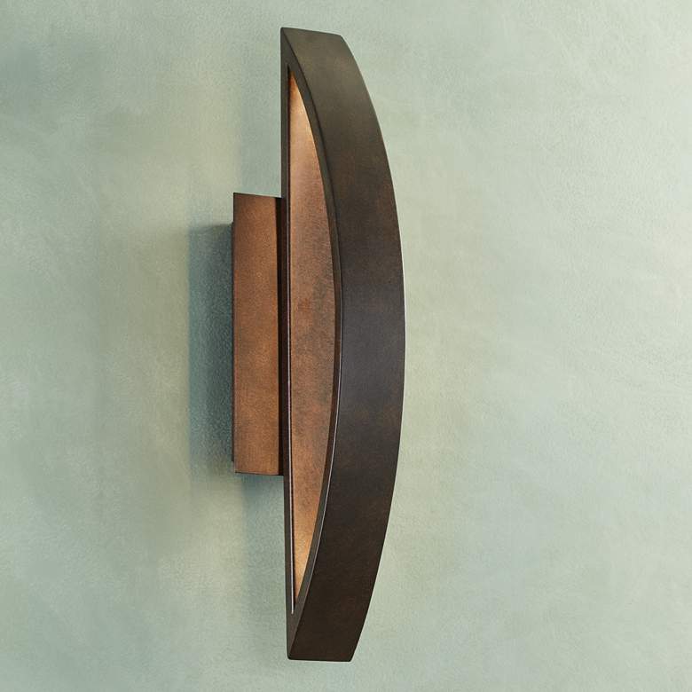 Image 1 Possini Euro Gateway 20 1/2 inch High Coppered Arch Modern LED Wall Sconce