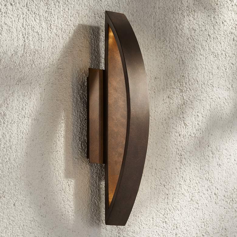 Image 1 Possini Euro Gateway 20 1/2 inch High Coppered Arch Outdoor LED Wall Light