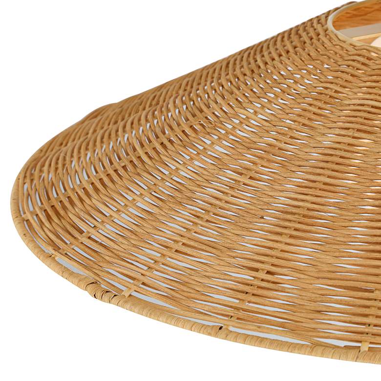 Image 4 Possini Euro Gavin 22 3/4" Wide Brass and Rattan Ceiling Light more views