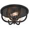 Possini Euro Gavy 14" 3-Light Industrial Matte Black Ceiling Light