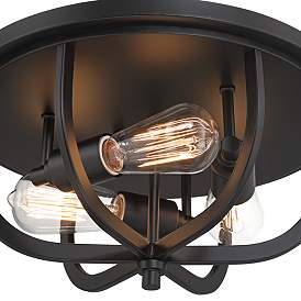 Image3 of Possini Euro Gavy 14" Wide Matte Black 3-Light Ceiling Light more views